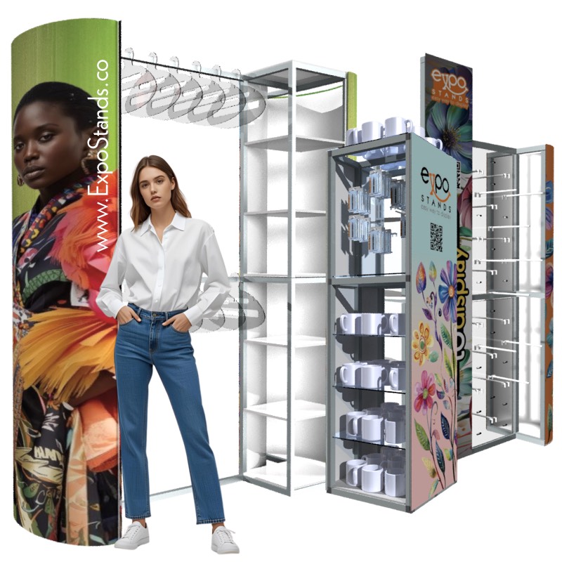 Exhibidor de producto - Gancheras y repisas - porta blisters